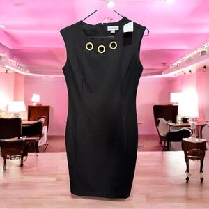 Elegant Black Dress with Gold Accents